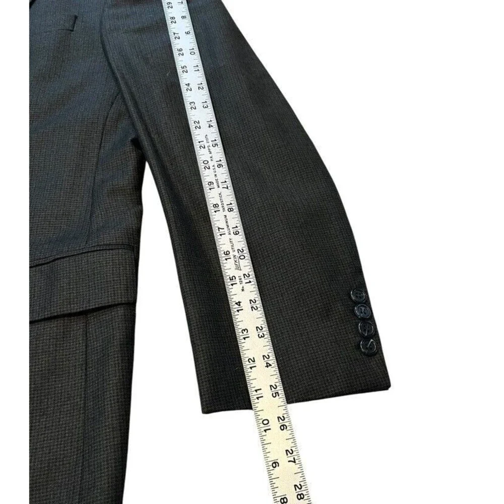 Today's Man Blazer Men's Size 44L Wool Cashmere Dark Gray Sport Coat Houndstooth